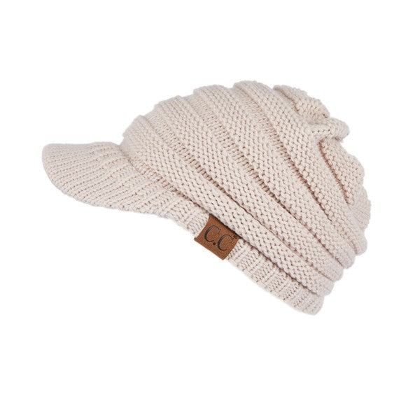 CC Brimmed Bun Beanie