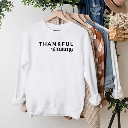 Thankful Mama Bold Heart Graphic Sweatshirt