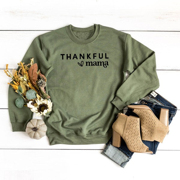 Thankful Mama Bold Heart Graphic Sweatshirt