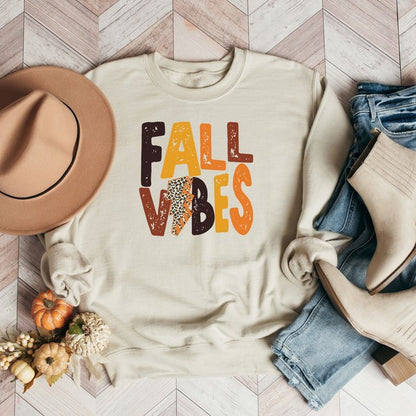 Fall Vibes Lightning Bolt Graphic Sweatshirt