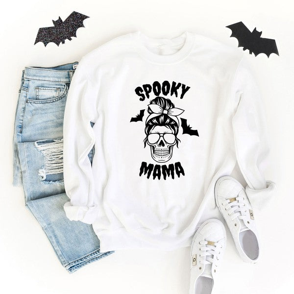 Spooky Mama Skull Graphic Sweatshirt