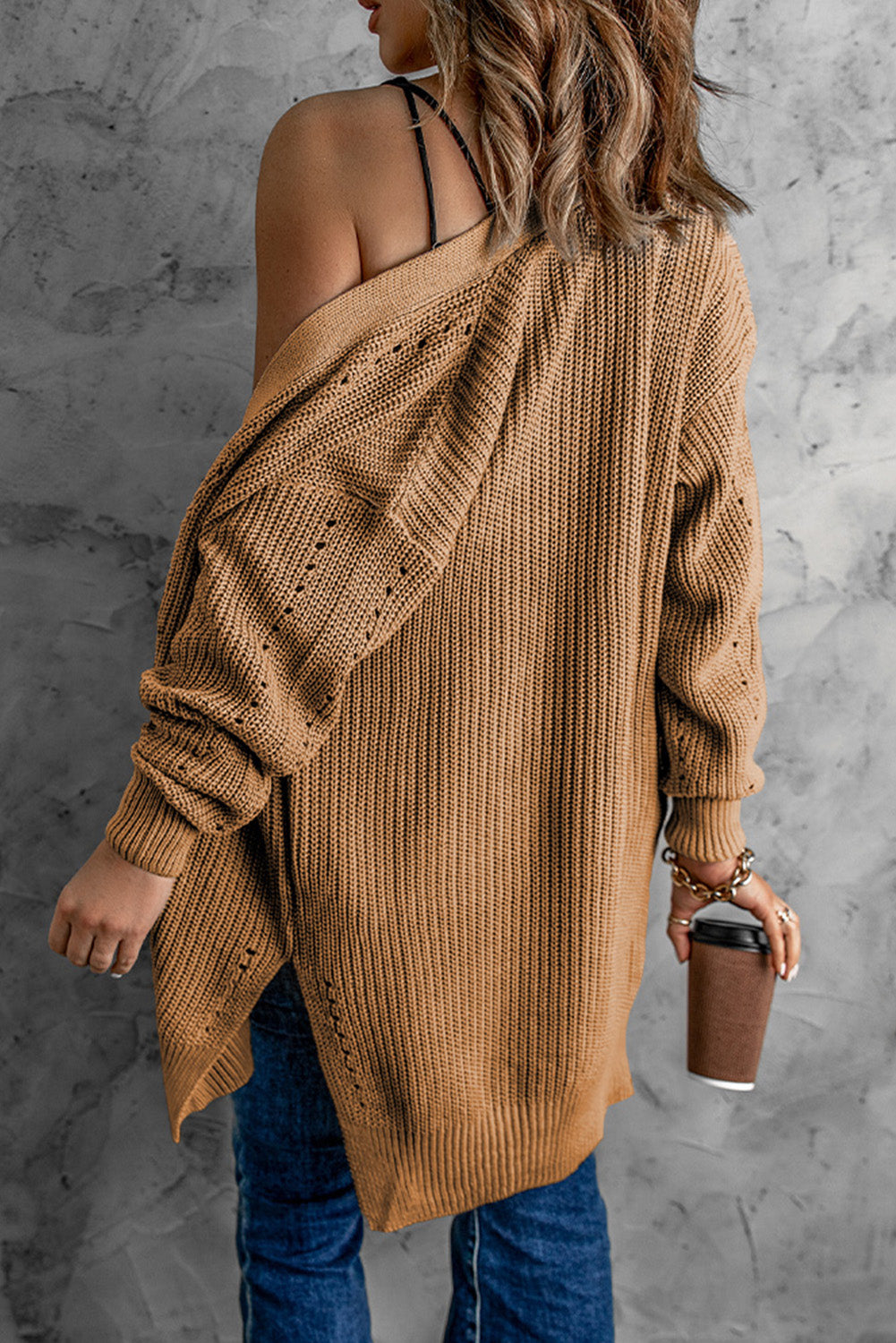 Khaki Long Sleeve Cardigan