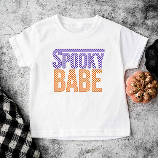 Spooky Babe Checkered Toddler Graphic Tee