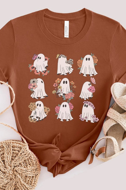 Halloween Cute Floral Ghost Tee