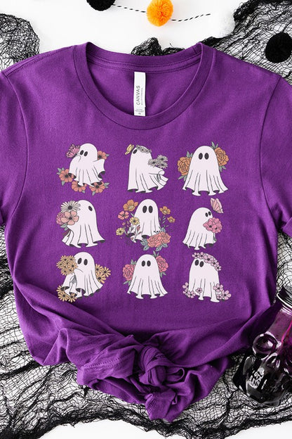 Halloween Cute Floral Ghost Tee