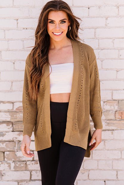 Khaki Long Sleeve Cardigan