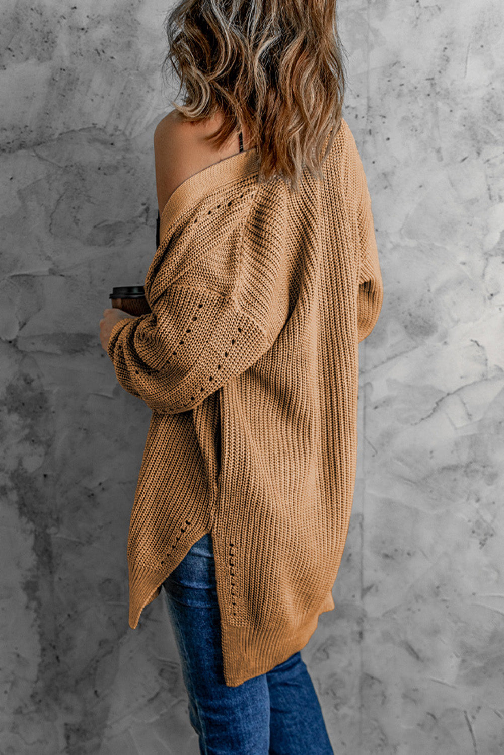 Khaki Long Sleeve Cardigan