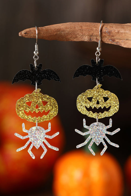 Halloween Bat Pumpkin Spider Dangle Earrings