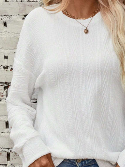 Textured Round Neck Long Sleeve