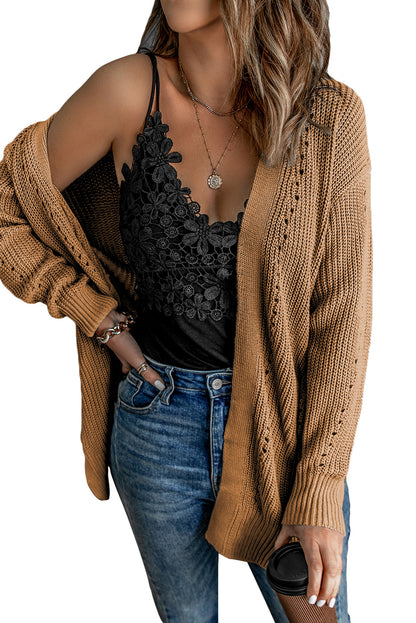 Khaki Long Sleeve Cardigan