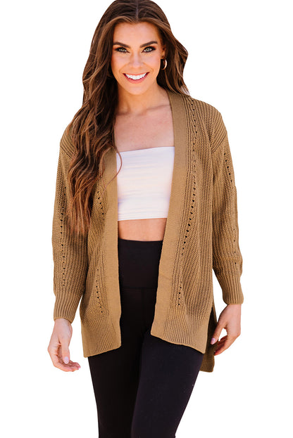 Khaki Long Sleeve Cardigan