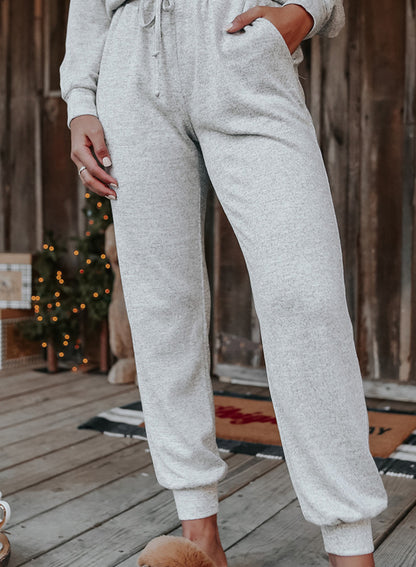 Khaki Long Sleeve Pullover & Jogger Pants Loungewear Set