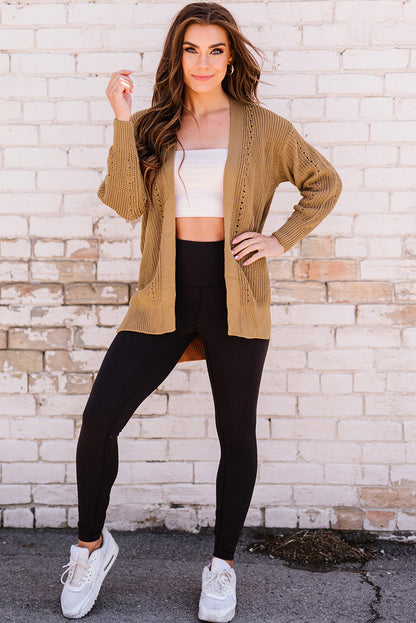 Khaki Long Sleeve Cardigan