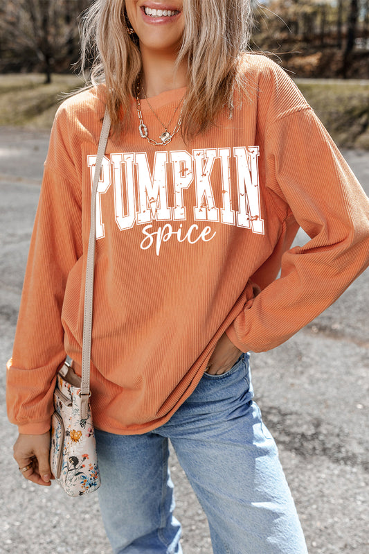 Orange PUMPKIN Spice Graphic Crewneck Sweatshirt