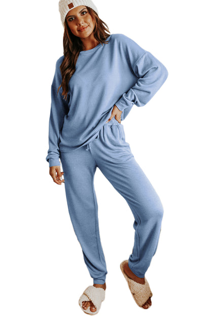 Khaki Long Sleeve Pullover & Jogger Pants Loungewear Set